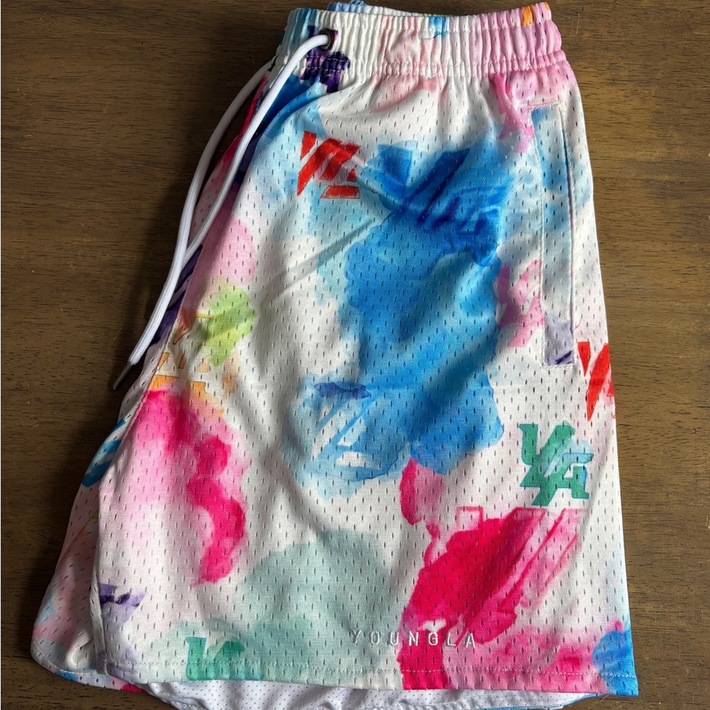 YoungLA Colorful Graphic Mesh Shorts